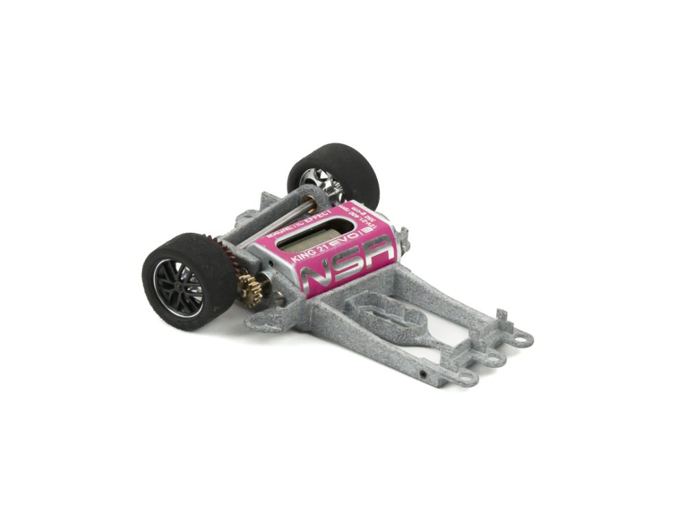 Spanish Motor Support Grey V2 for NSR Hypercar Anglewinder 11° for long can motors - offset +1mm (Standard Equipment NSR Hypercar)